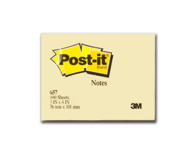 3M POST-İT 657 76*102 SARI 1*100YP - 1