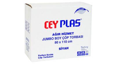 CEYMOP 80*110 ENDÜSTRİYEL JUMBO BOY AĞIR HİZMET ÇÖP POŞETİ 800 GR SİYAH - 1