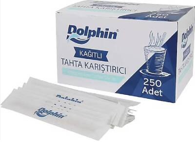 DOLPHİN TAHTA KARIŞTIRICI KAĞIT SARGILI 250'Lİ - 1