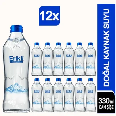 ERİKLİ CAM ŞİŞE SU 0.33 LT*12 Lİ - 1