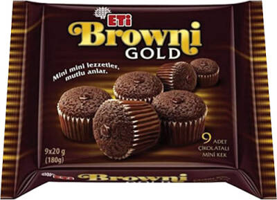 ETİ BROWNİ GOLD İKRAMLIK KEK (9X20GR. = 180 GR.) - 1