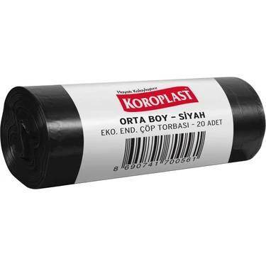 KOROPLAST 55*60 ORTA BOY EKO END. ÇÖP POŞETİ 80 GR SİYAH - 2