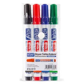 KRAF BEYAZ TAHTA KALEMİ DOLDURULABİLİR 770-4 4 LÜ PVC - 1
