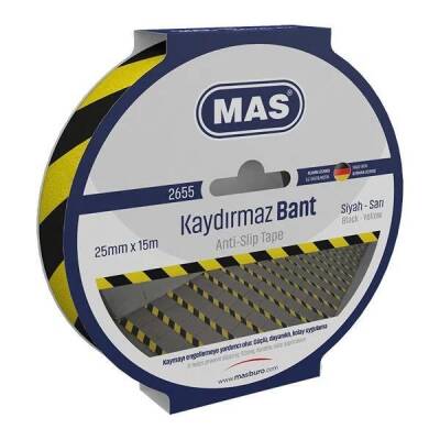 MAS 2655 KAYDIRMAZ BANT - 25MM X 15M - SARI & SİYAH - 1