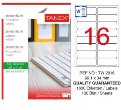 TANEX LASER ETİKET TW-2016 99,1*34 MM 100LÜ - 1